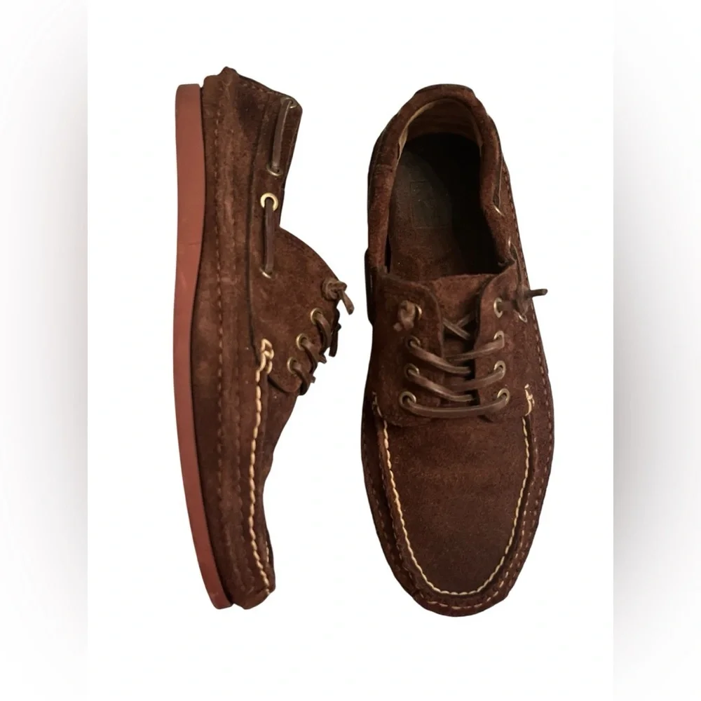 Frye Men's Mason Camp Moc Slip-on Shoes Brown Suede Boat Shoes Sz 10.5